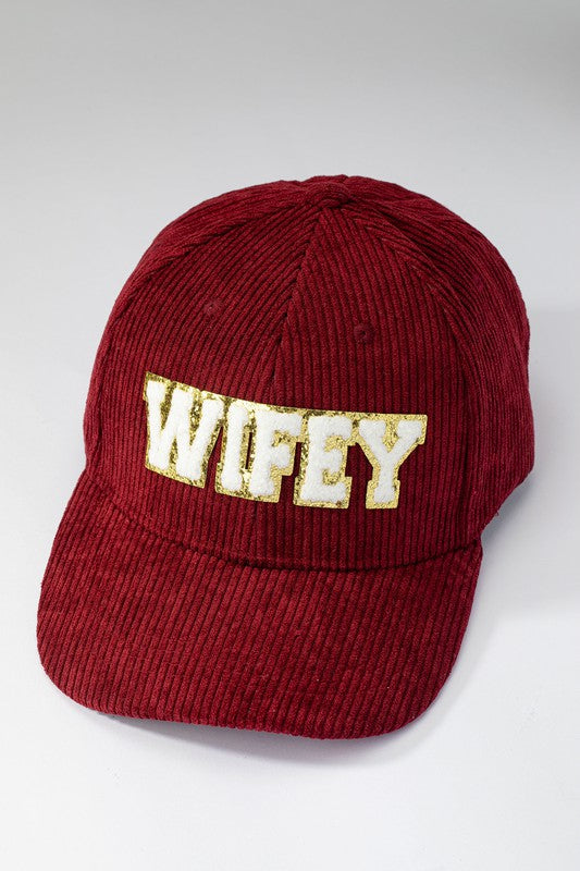 Wifey corduroy baseball cap
