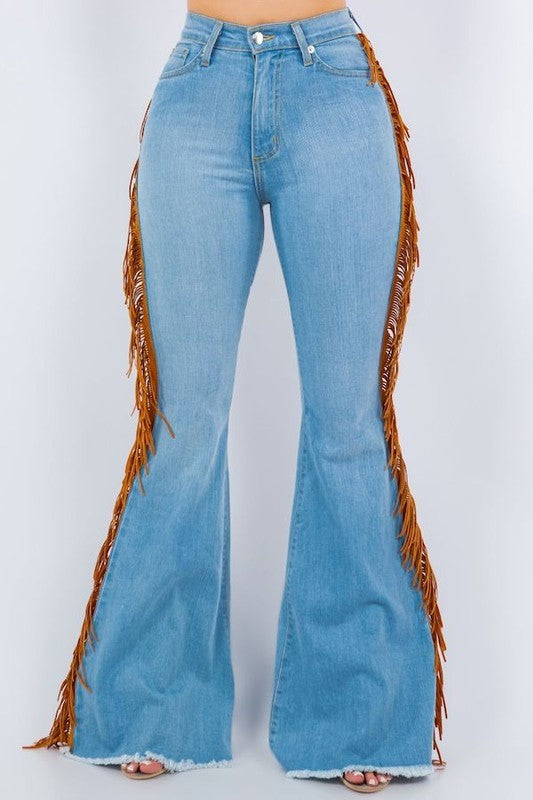 Rodeo Fringe Bell Bottom Jeans