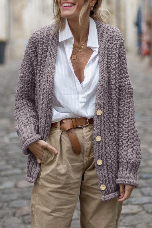 Cable Knit Oversized Cardigan