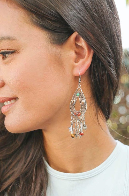 Carnelian Stones Beaded Earrings Jewelry