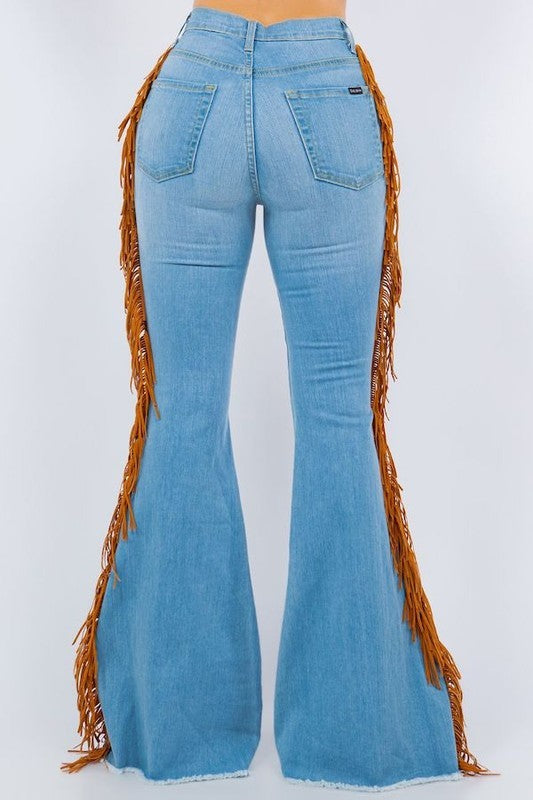 Rodeo Fringe Bell Bottom Jeans